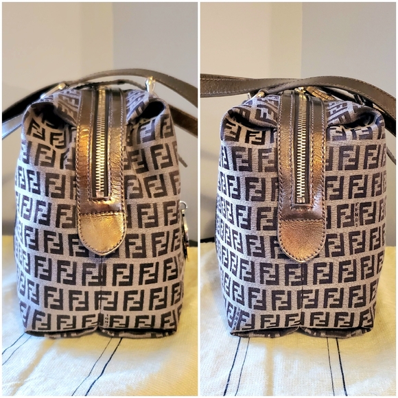 Authentic FENDI Boston Zucca Canvas Handbag - Picture 5 of 13